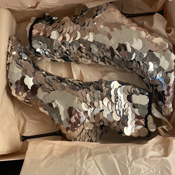 Sergio Rossi sequined boots Sz40 NIB $2k - Picture 5 of 11